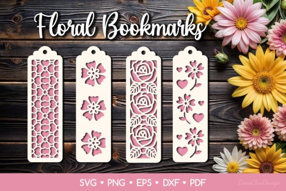 4 Two Layered Floral Bookmarks SVG Review