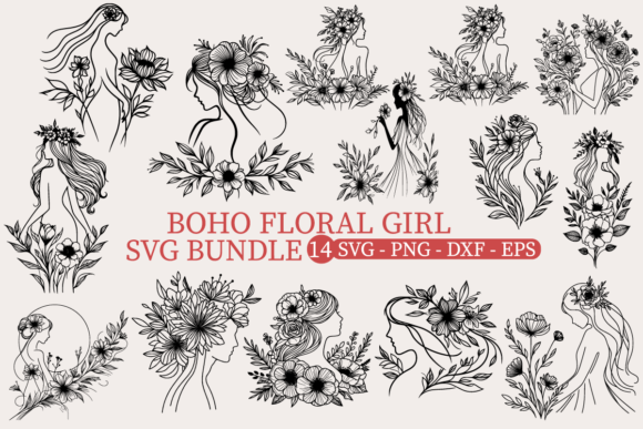 Boho Floral Girl Svg Bundle Review