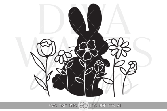 Bunny Silhouette and Floral Elements SVG Review