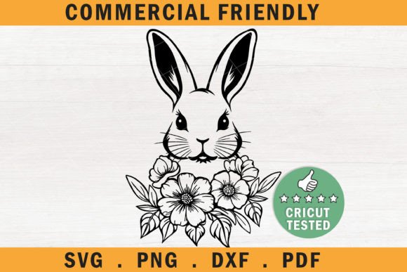Easter Bunny Svg,floral Spring Easter Review