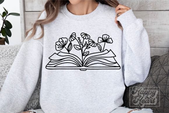 Floral Book SVG - Book with Flower PNG