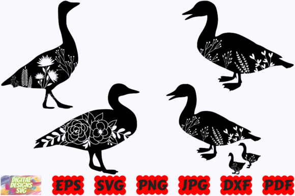 Floral Goose SVG Floral Animal SVG Review