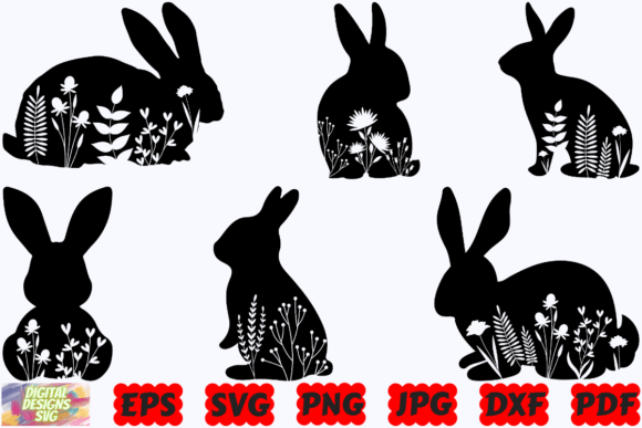Floral Rabbit SVG Floral Animal SVG Review