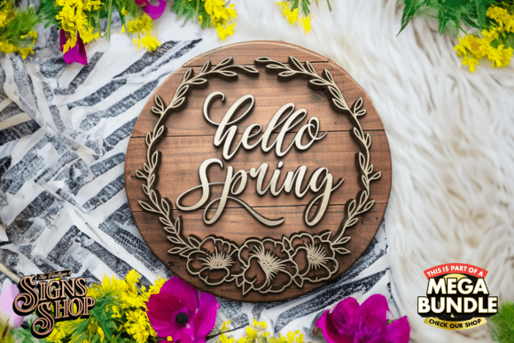 Hello Spring Floral Wreath SVG Sign Review