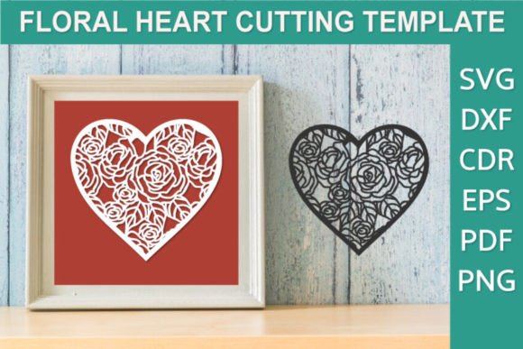 Rose Flowers Heart, Floral Heart SVG